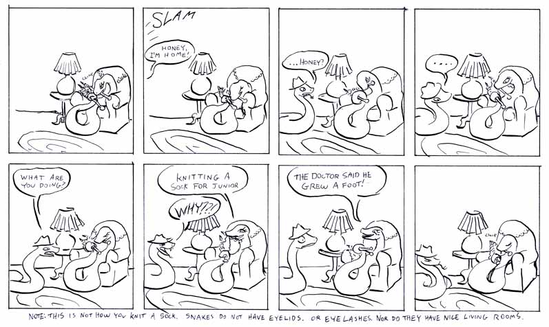 Why did the snake knit a sock for her son? THE DOCTOR SAID HE GREW A FOOT!